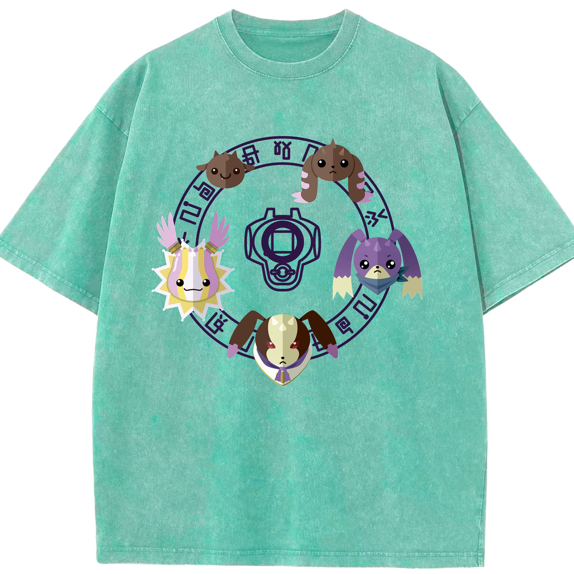 （画像用） Digimon デジタルモンスター/デジモン 綿100% ヴィンテージ風 半袖Tシャツ（フロントプリント）